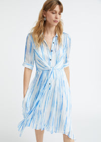 Robe imprime polok - Bleu Moyen