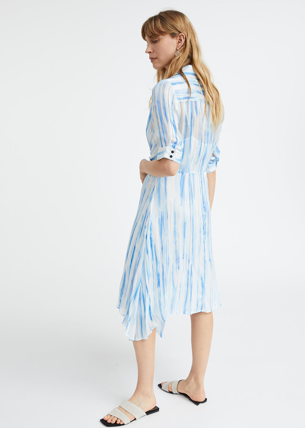 Robe imprime polok - Bleu Moyen