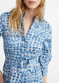 Robe à imprimé graphique - Bleu