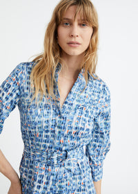 Robe imprime polok - Bleu Moyen