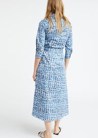 Robe imprime polok - Bleu Moyen