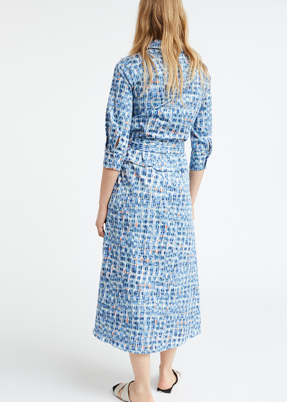 Robe imprime polok - Bleu Moyen