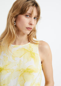 Haut imprime fleurs degrades - Jaune Moyen
