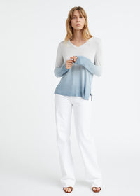 Pull col v tie and dye - Argent Mat