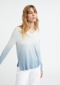 Pull col v tie and dye - Argent Mat