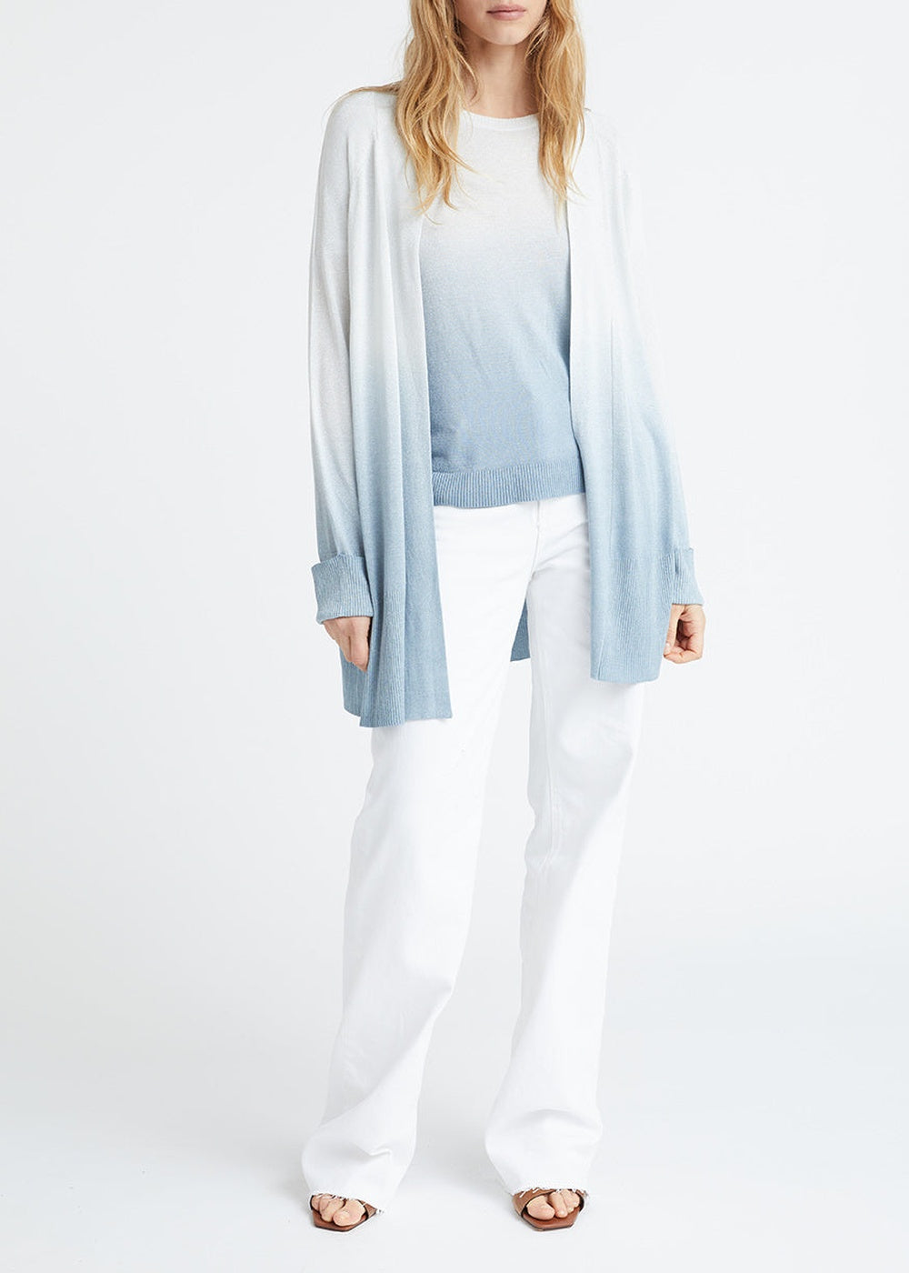 Cardigan tie and dye - Argent Mat
