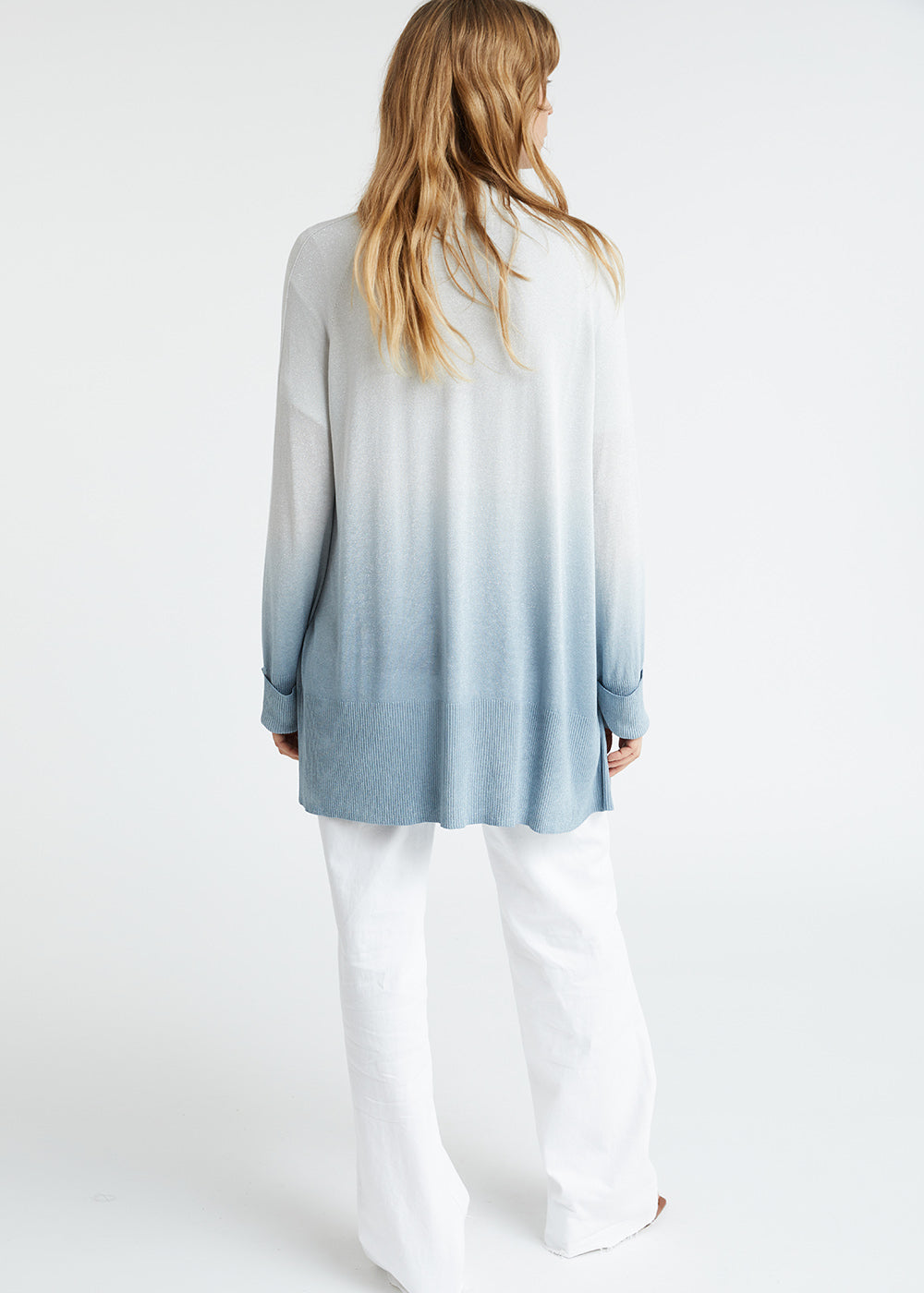 Cardigan tie and dye - Argent Mat