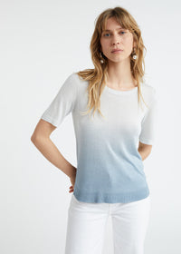 Pull manche courte tie and dye - Argent Mat