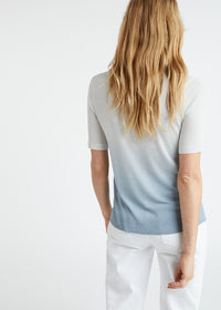 Pull manche courte tie and dye - Argent Mat