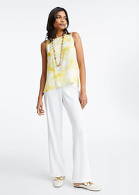 Haut imprime fleurs degrades - Jaune Moyen