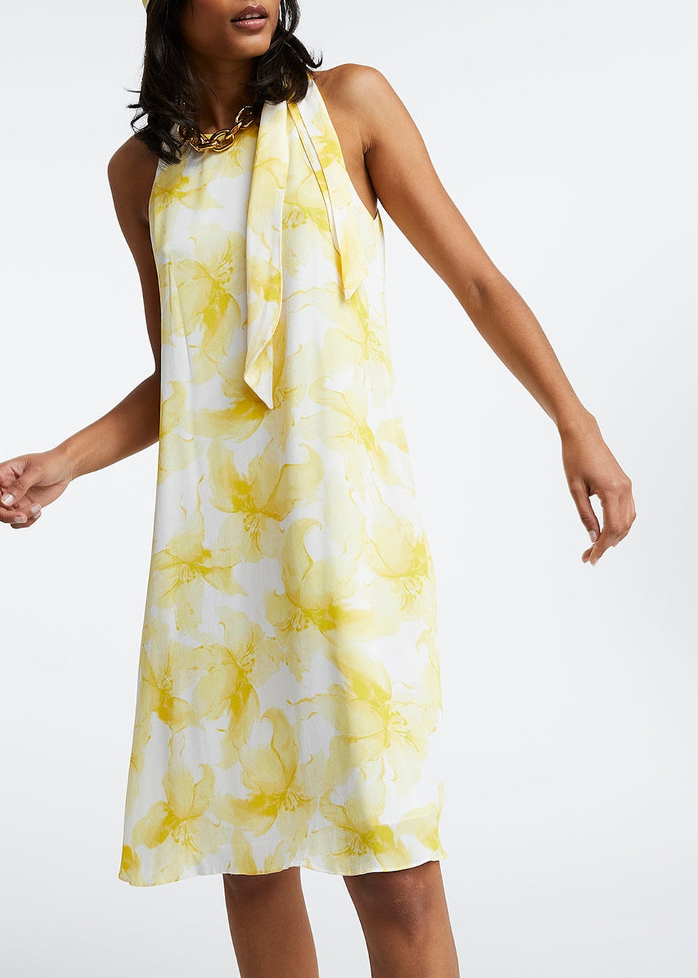 Robe à motif floral dégradé - Jaune