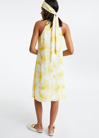 Robe imprime fleurs degrades - Jaune Moyen