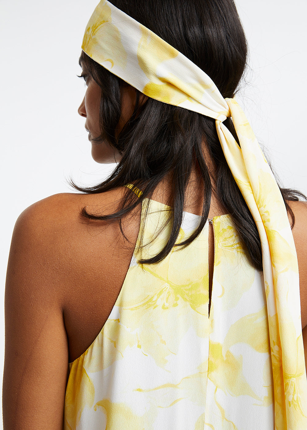 Robe imprime fleurs degrades - Jaune Moyen