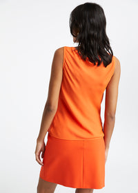 Haut col v sans manches - Orange Vif