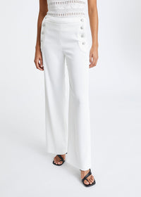 Pantalon a ponts polyester - Blanc Cassé