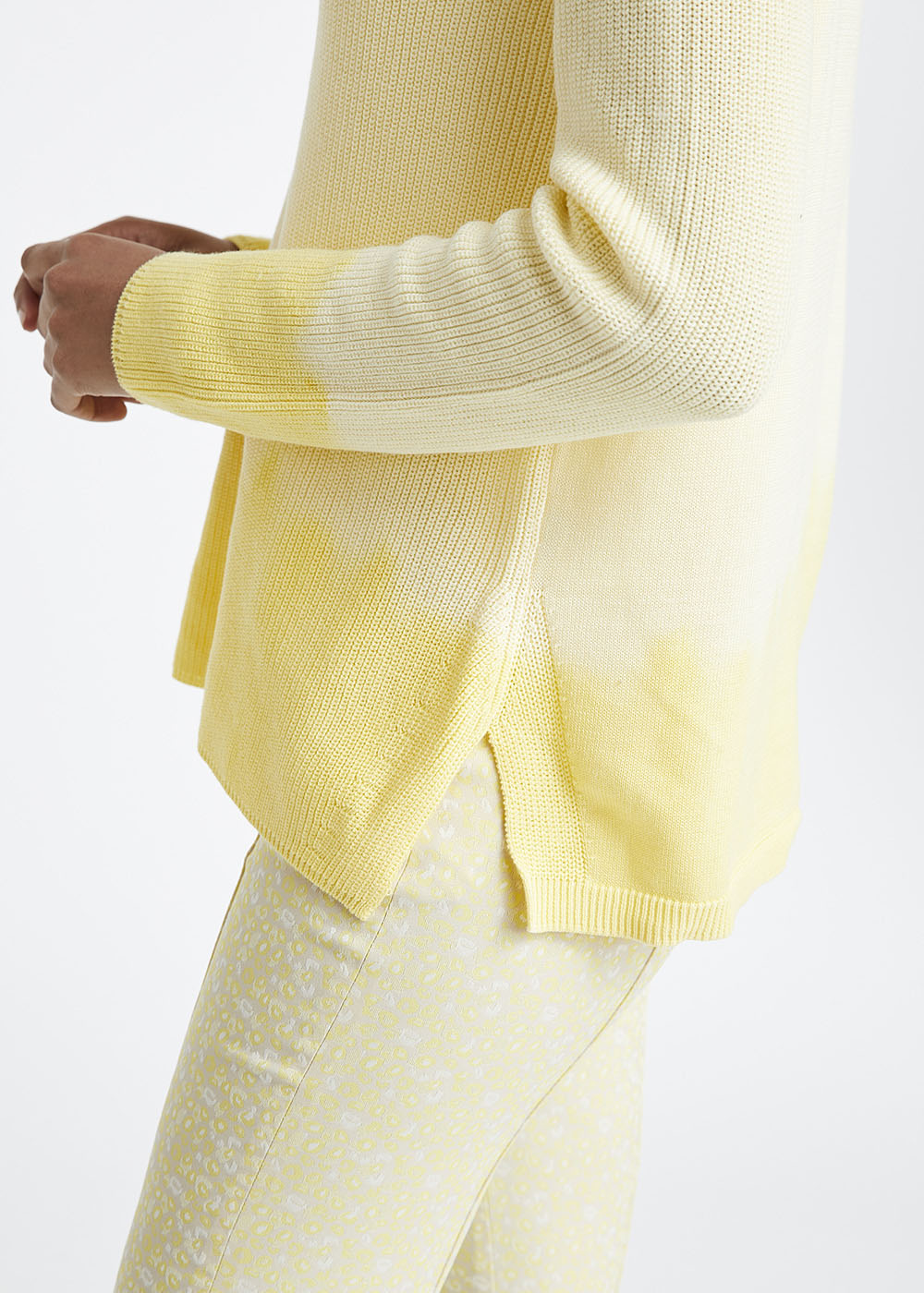 Pull manche raglan tie and dye - Jaune Clair