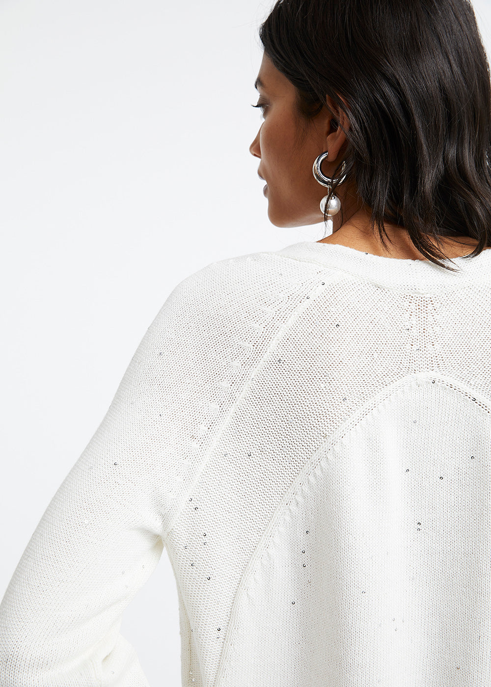 Pull a paillettes - Blanc Cassé