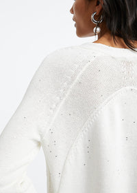 Sequin V-neck jumper - Off-white