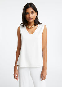 Top sans manche encolure v - Blanc Optique