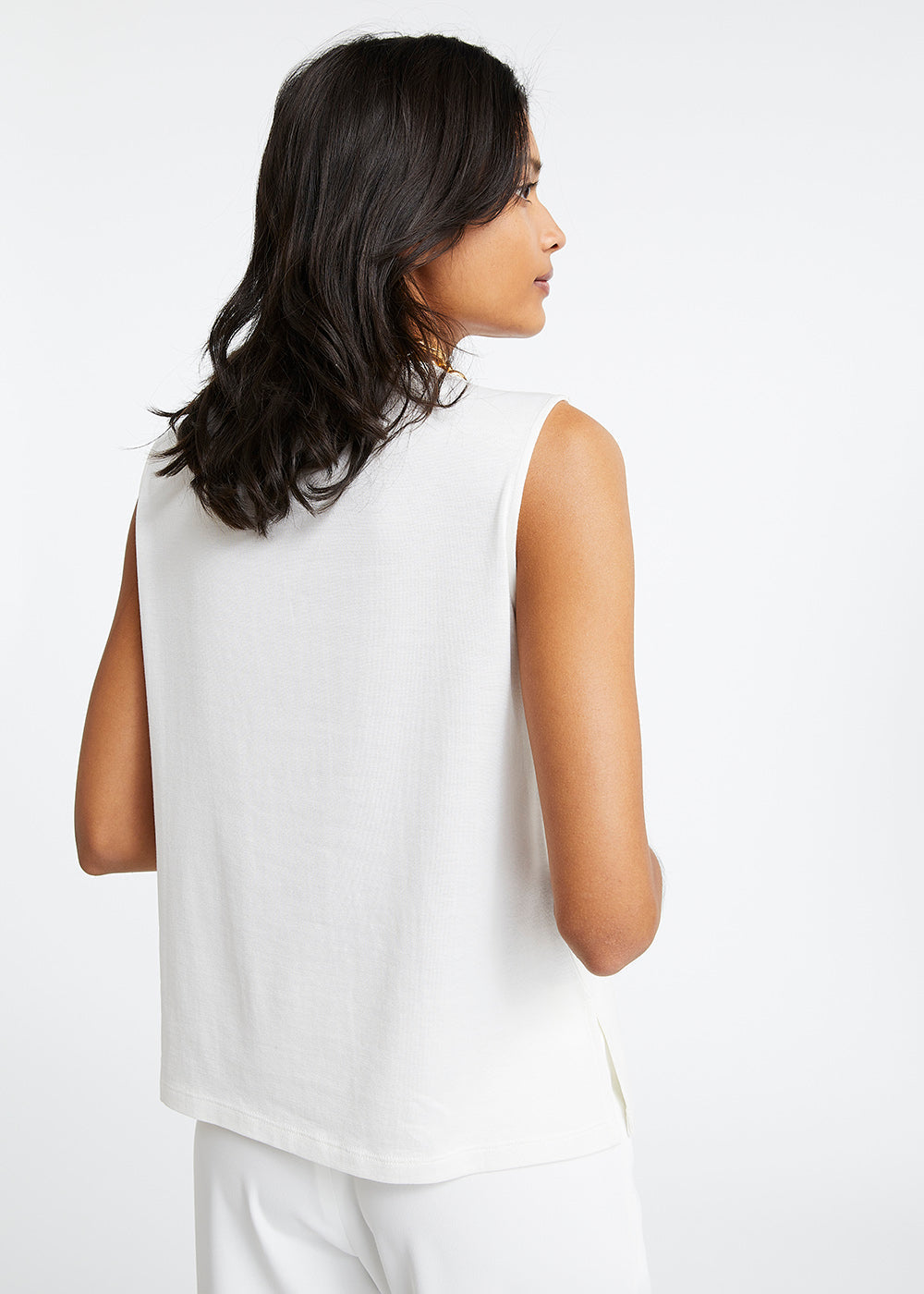 Top sans manche encolure v - Blanc Optique