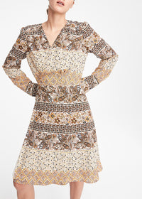 Robe à motif fleuri - Beige