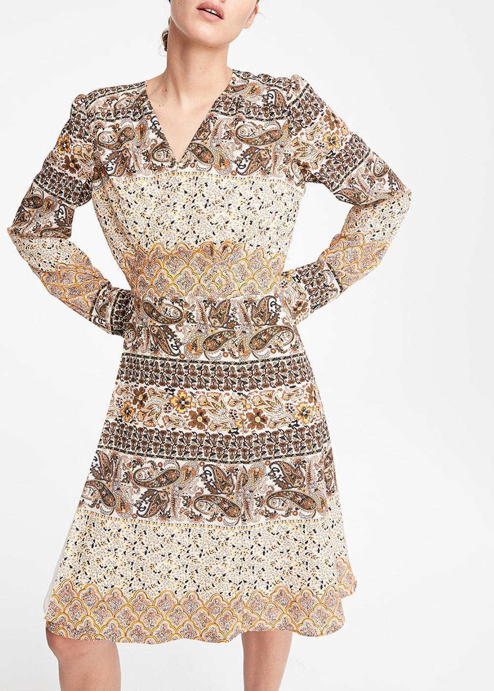 Robe à motif fleuri - Beige