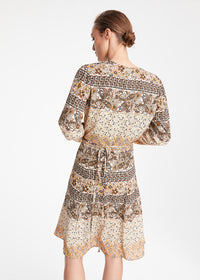 Robe longue imprime cachemire - Kaki