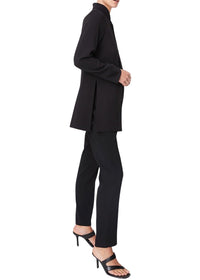 Tunique sans col boutonnee - Noir