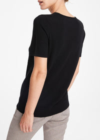 Pull à manches courtes en laine - Noir
