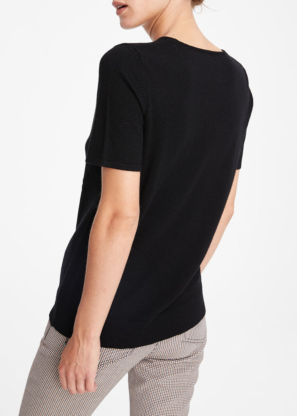 Pull à manches courtes en laine - Noir