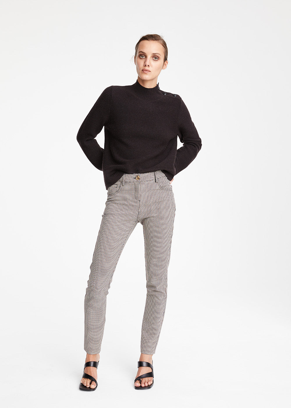 Pantalon pied de poule - Beton