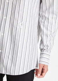 Chemise rayee fentes cotes - Gris Moyen