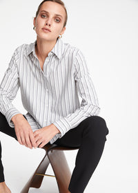 Chemise rayee fentes cotes - Gris Moyen