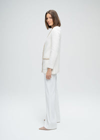 Veste longue poche plaque - Blanc Cassé