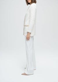 Veste longue texturée - Blanc Cassé