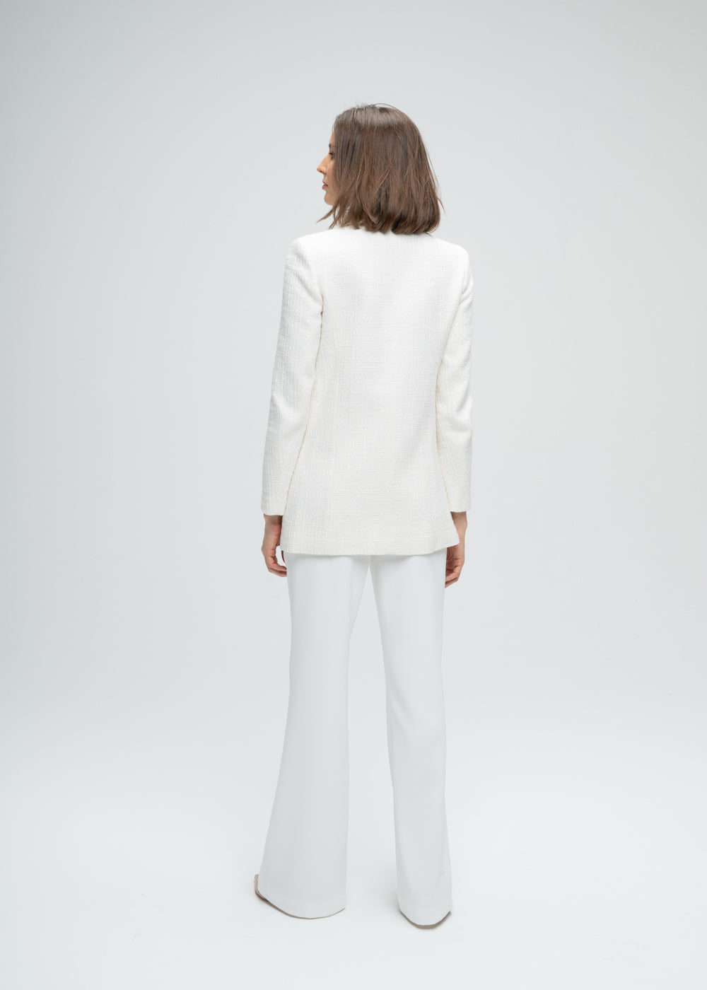 Veste longue poche plaque - Blanc Cassé