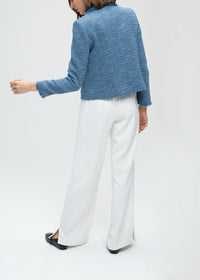 Textured cropped jacket - Blue