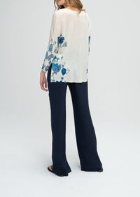 Oversized floral-print woollen jumper - Optical White