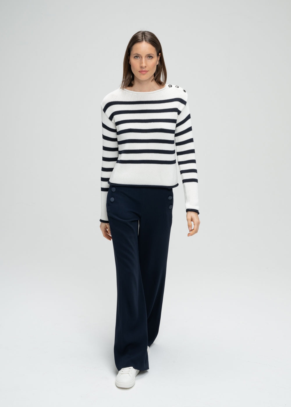 Pull col rond - Marine