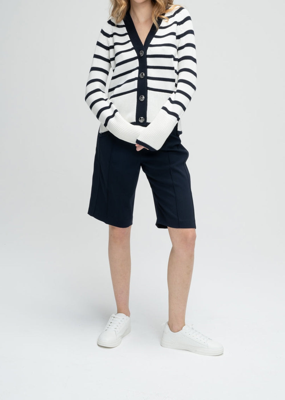 Striped cardigan - Navy