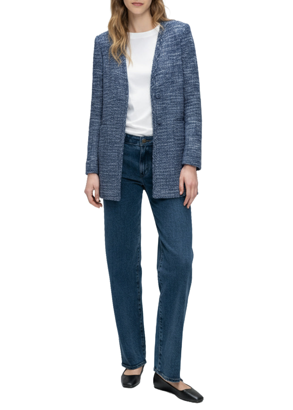 Veste longue poche plaque - Marine