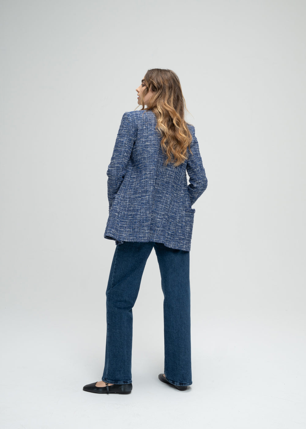 Veste longue poche plaque - Marine