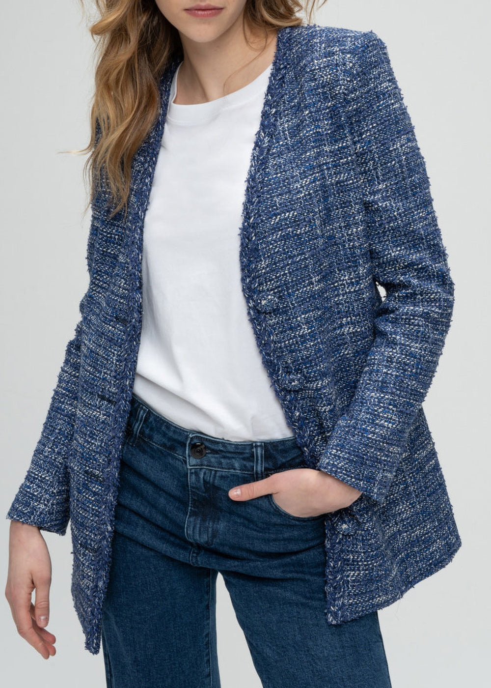 Long jacket with pockets - Navy