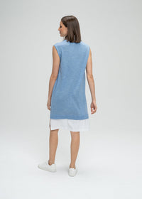 Robe trompe l'oeil - Bleu Denim