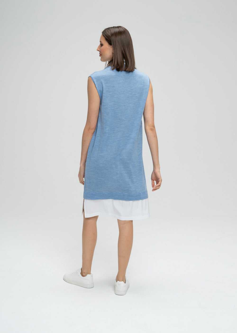 Robe trompe l'oeil - Bleu Denim