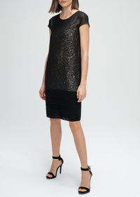 Robe à double porté en soie - Noir & Doré