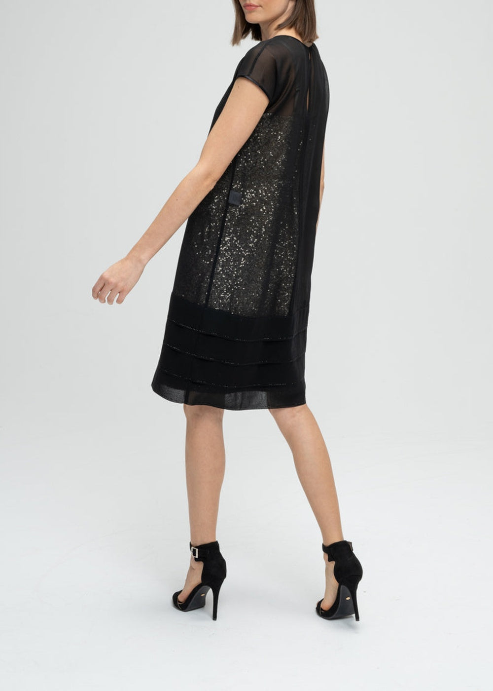Robe à double porté en soie - Noir & Doré