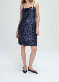 Dual-wear silk dress - Navy