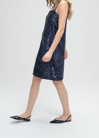 Dual-wear silk dress - Navy