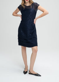 Dual-wear silk dress - Navy